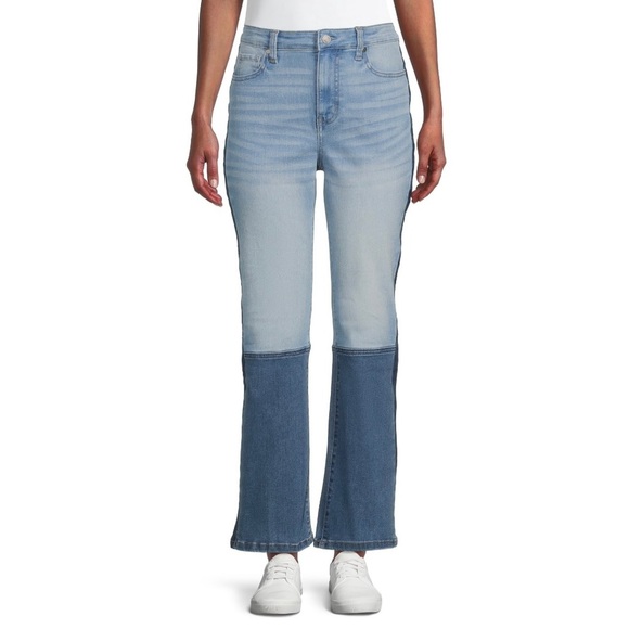 Time and Tru Women's Colorblocked Bootcut Jeans Size 12 - Picture 1 of 6